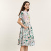 谜底碎花连衣裙短袖女2024年夏款文艺风主题印花中长裙242ML0617 商品缩略图1