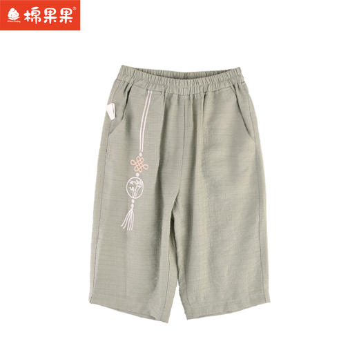 棉果果夏季新品纯棉竹节棉男童国风七分裤M212201224257 商品图1