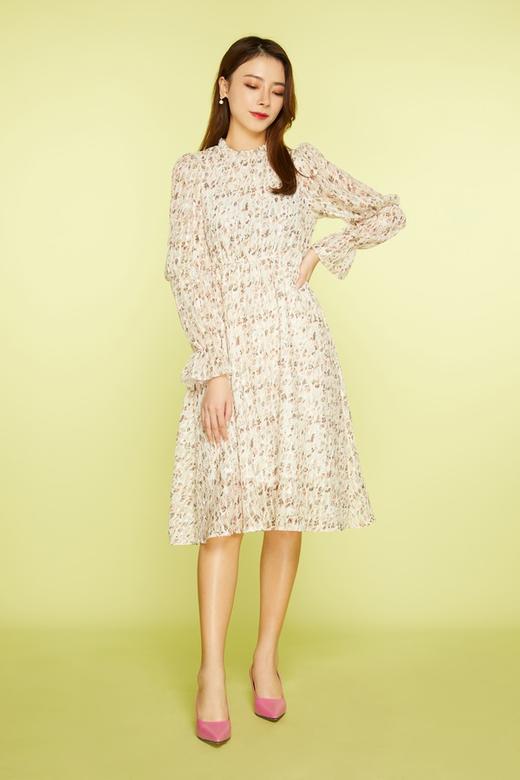 L.Fleuri 荷叶边立领印花连衣裙 11336 商品图1