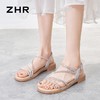 ZHR则则凉鞋女2024新款时尚爆款一字带水钻凉鞋气质防滑平底凉鞋 商品缩略图1