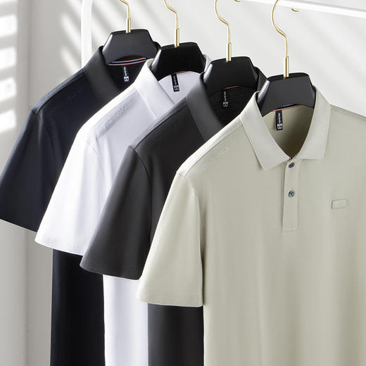 【Q】【100%丝光棉】【DWP】大依优型大码短袖Polo衫翻领加肥加大男士大号弹力透气舒适夏季半袖 商品图2