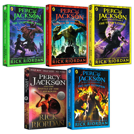 波西杰克逊系列5册 英文原版 Percy Jackson Rick Riordan 神火之盗 魔兽之海 巨神之咒 迷宫之战 终之战 雷克莱尔顿进口书籍 商品图0