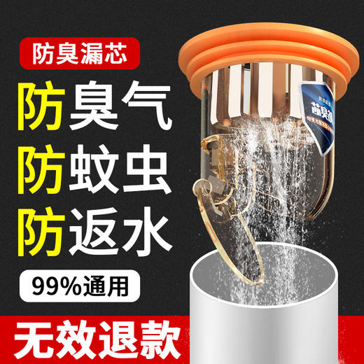 「拍1发2！9.9元到手2个」厨房地漏防臭器 卫生间下水道防臭堵口器密封内芯盖防虫居家日用通用厨房用品 商品图1