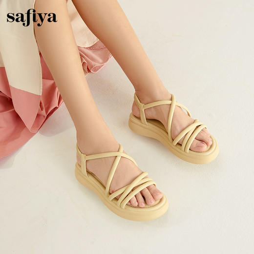Safiya/索菲娅2024年露趾厚底外穿轻便单鞋休闲松糕凉鞋女 SF42115409 商品图3