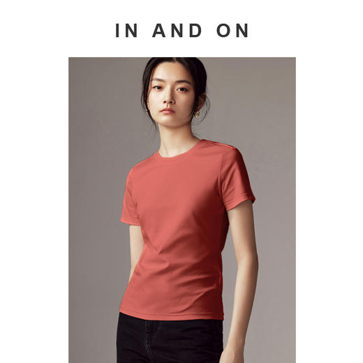 IN AND ON 新款 液氨棉 50支双面棉柔圆领T恤 54143 商品图3