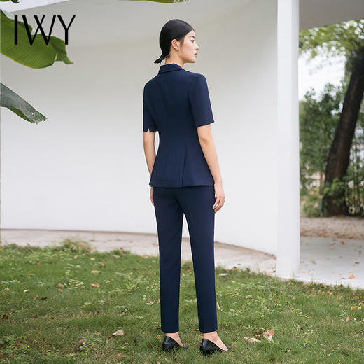 IWY/藏青色西装套装修身气质职业装西服薄款售楼部美容院ol工作服C13215+P13215 商品图3