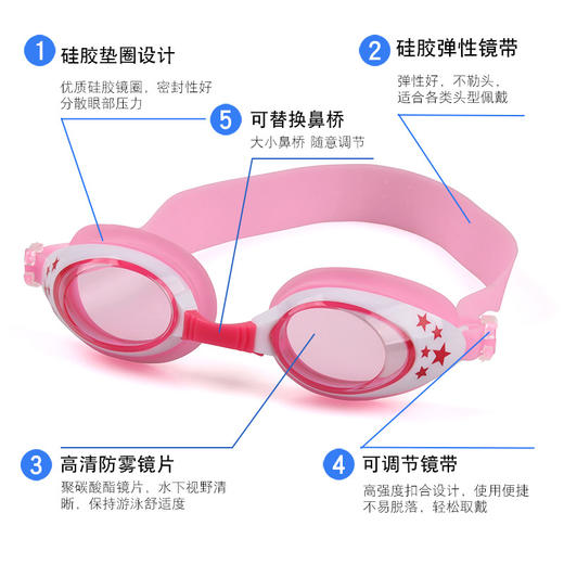 【高清镜片 防水防雾柔，软舒适！】热卖儿童泳镜高清防雾女童男童，卡通游泳眼镜大童防水游泳，镜片通透率高、水下视野更清晰-lm！ 商品图1