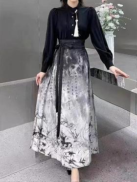 Avann改良水墨马面裙