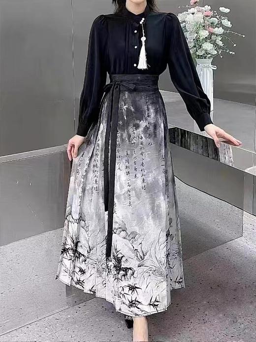 Avann改良水墨马面裙 商品图0