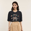 谜底宽松T恤短袖女2024年夏季新款趣味绣花圆领百搭上衣242MT0528 商品缩略图0