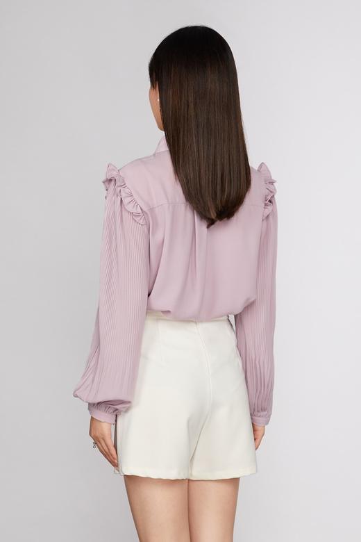 Le Malene 泡泡袖压褶紫色衬衣 11338 商品图2