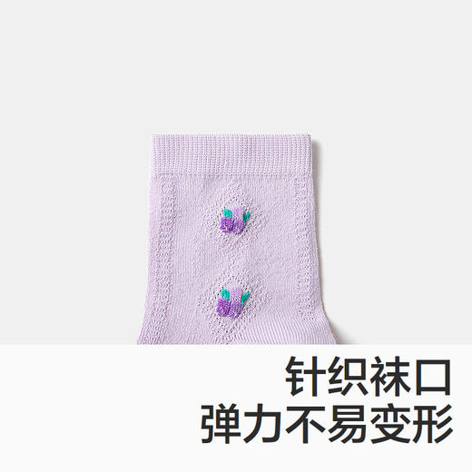 森马儿童袜子2024新款透气网眼甜美温柔学生袜夏季女童短袜3双装 商品图2