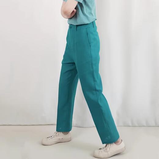 板栗研衣所/BLV921B/绿松石蓝亚麻裤子 商品图3