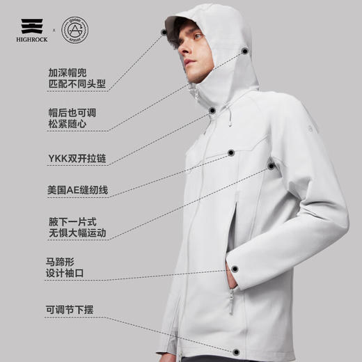 天石鹅铠甲机能防风软壳衣男士户外登山运动夹克春秋休闲单层外套G617 商品图1