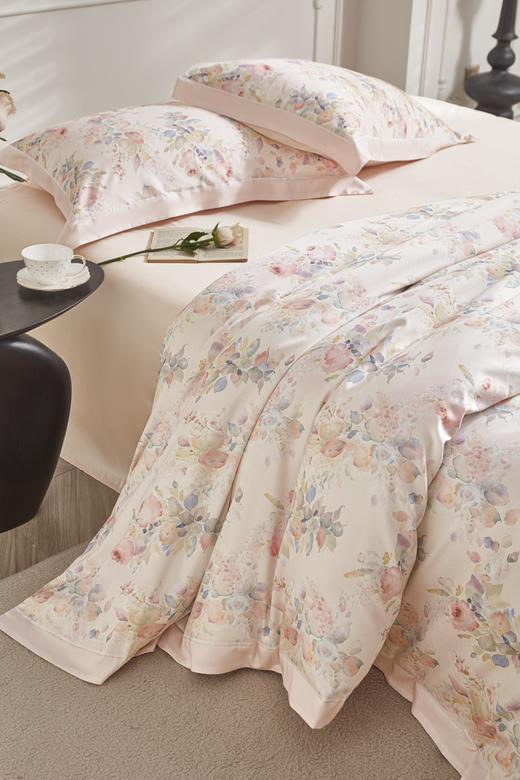 利路米新款天丝棉四件套 粉色碎花 柔婉 商品图2