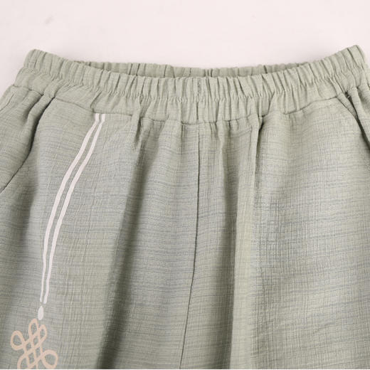 棉果果夏季新品纯棉竹节棉男童国风七分裤M212201224257 商品图4