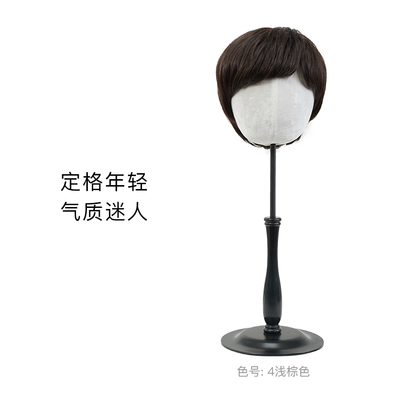 Rebecca瑞贝卡假发短发女齐斜刘海短卷发蓬松自然时尚头套