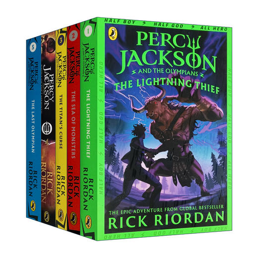 波西杰克逊系列5册 英文原版 Percy Jackson Rick Riordan 神火之盗 魔兽之海 巨神之咒 迷宫之战 终之战 雷克莱尔顿进口书籍 商品图1