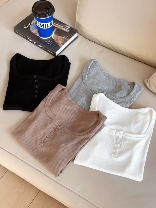 男女士简约百搭长绒棉圆领螺纹棉T恤短袖高弹舒适8023/2000 商品图7