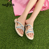 Safiya/索菲娅2024夏草编民族风流苏平底沙滩拖鞋 SF42110090 商品缩略图1