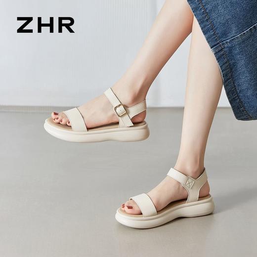 ZHR则则厚底运动凉鞋女2024年新款夏季百搭耐磨软底沙滩罗马鞋 商品图6