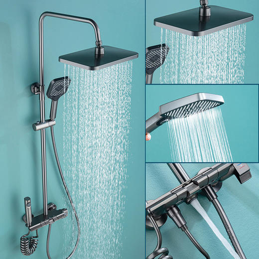 全铜钢琴按键花洒淋浴喷头全套淋雨花洒喷头一套淋浴花洒套装 商品图0