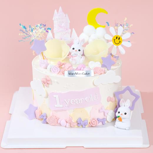 【提前一天预定】可爱兔子·城堡蛋糕【C4756】 商品图1