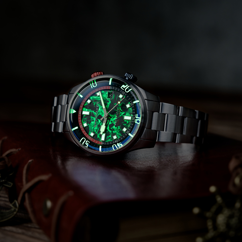 新款限量版SPINNAKER三角帆夜光锻造碳纤维盘面自动机械手表5111