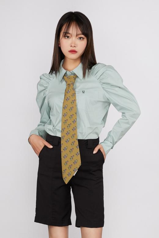 ANSUABEL 领带装饰泡泡袖衬衣 11268 商品图0