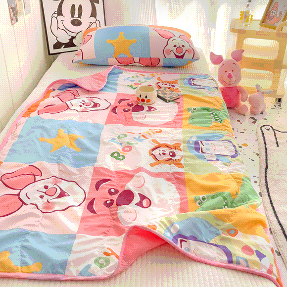 【整张羽丝棉填充，轻薄不压身~！】水洗棉儿童空调被A类卡通迪士妮夏被，洛卡棉夏凉被子幼儿园夏被，手感细腻柔软，呵护您的美好睡眠-QQ