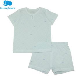 丽婴房-内衣类（夏）C9一粒扣短袖套装 左右捻抗菌经典