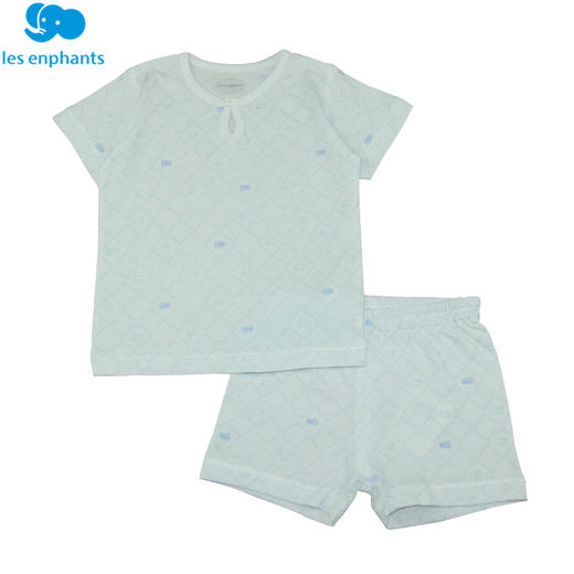 丽婴房-内衣类（夏）C9一粒扣短袖套装 左右捻抗菌经典 商品图0