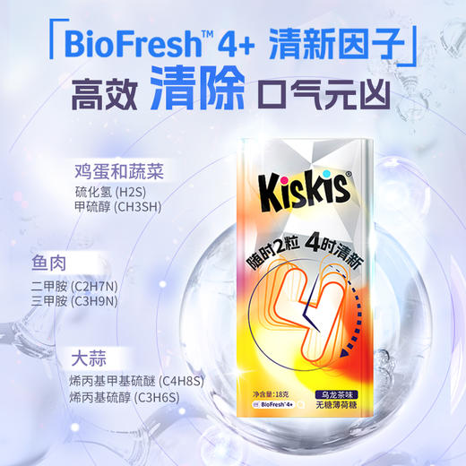 新品KisKis酷滋清新口气4小时无糖闪闪盒薄荷糖乌龙茶茉莉清茶零食糖果 商品图0