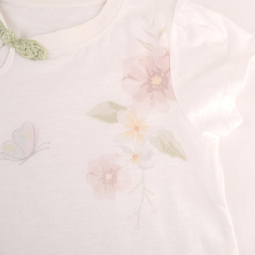 棉果果夏季新品纯棉竹节棉女童国风T恤M222140224201 商品图3