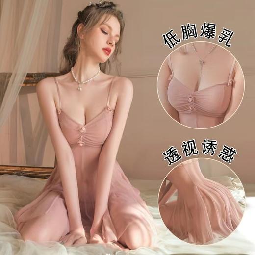 【SU胸半露，蕾丝透视情趣内衣女】苏漫妮撩人透视性感收腰，展现火辣身材，无需任何多余姿态，穿上很妖媚性感纯欲风免脱开档激情吊带睡裙QQ 商品图5