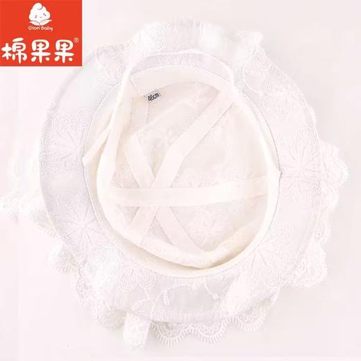 棉果果夏季新品白色宽帽檐女童蕾丝公主帽M224400422395 商品图1