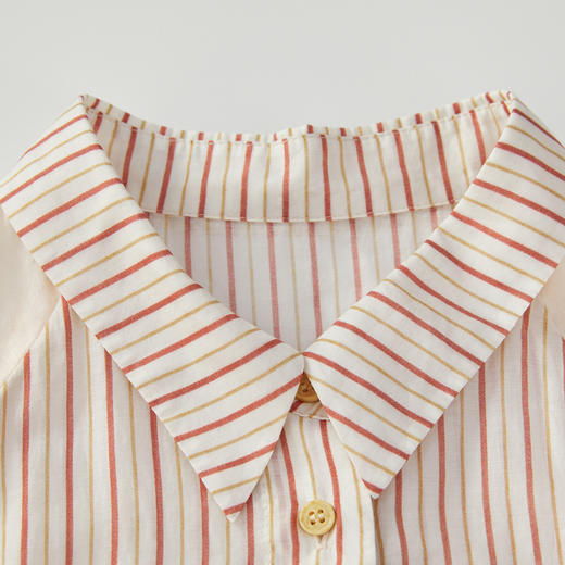 谜底衬衫裙短袖女2024年夏款复古文艺风拼接宽松连衣裙242ML0598 商品图3