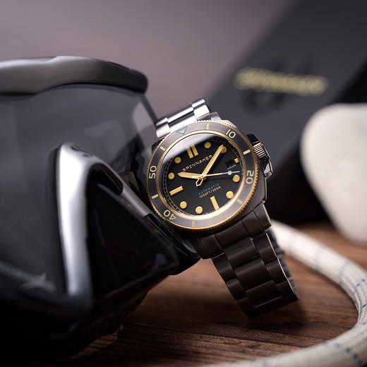 新款SPINNAKER三角帆全盘夜光自动机械潜水手表男士钢带皮带5088 商品图2