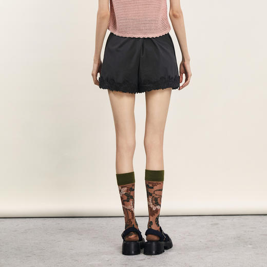 谜底短裤女士2024夏季新款时尚百搭高腰宽松刺绣直筒裤242MK0653 商品图2