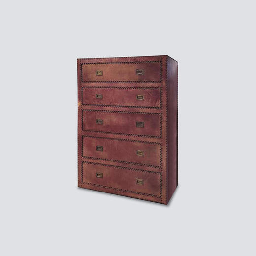 NS家居nsfurniture进口实木真皮抽屉五斗柜NSCB-Sheppard Cabinet 5 Drewers 商品图0