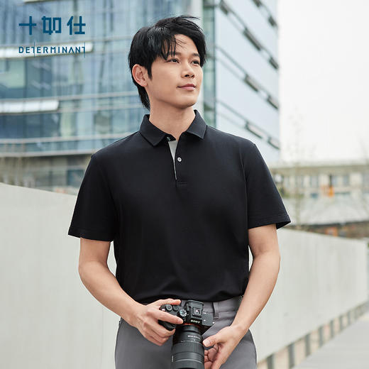 十如仕针织弹力珠地薄荷凉感短袖Polo衫P26 商品图0