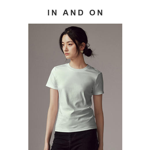 IN AND ON 新款 液氨棉 50支双面棉柔圆领T恤 54143 商品图1