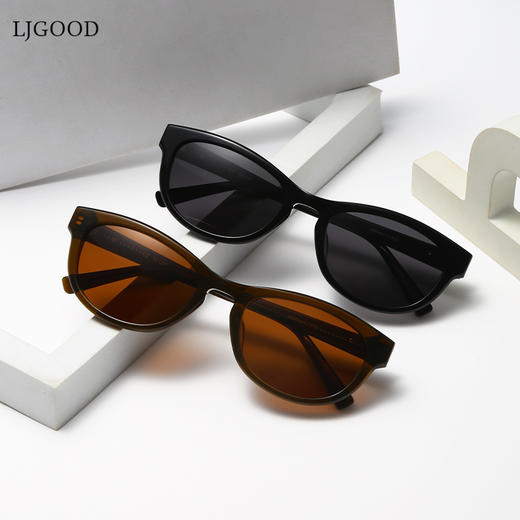 骊佳墨镜时尚椭圆大框偏光镜5024 商品图0