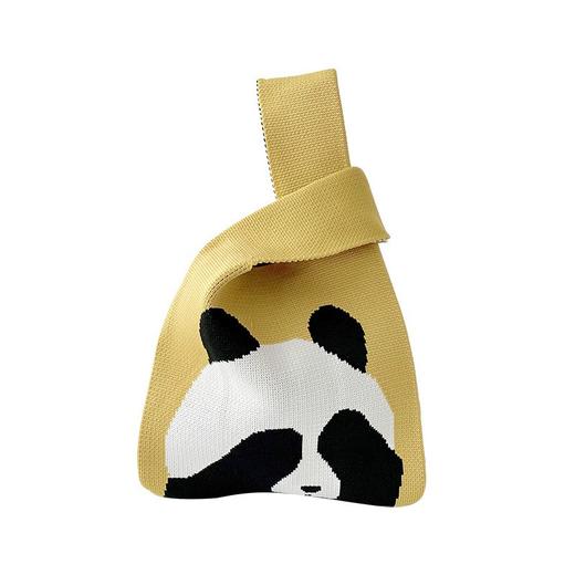 小众设计可爱熊猫大容量针织肩包【可选搭配肩带】 商品图5