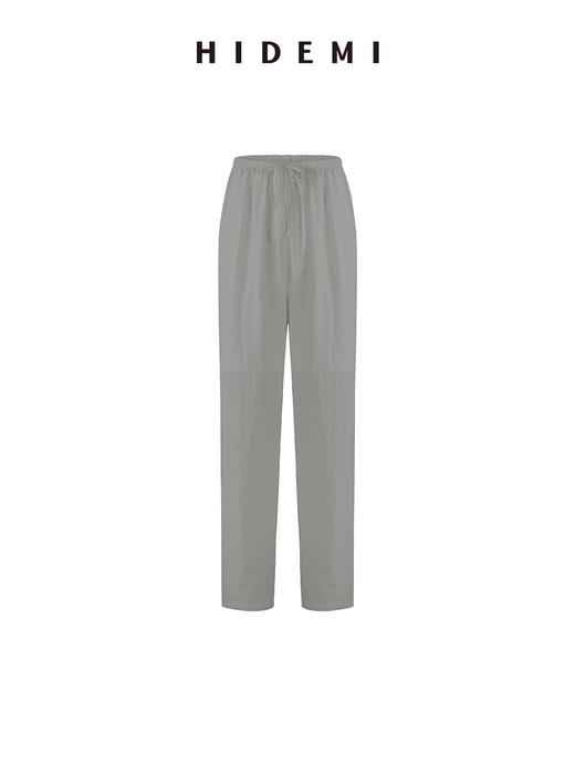 HIDEMI 极简微褶皱柔顺清透设计感假两件短袖长裤套装 商品图12
