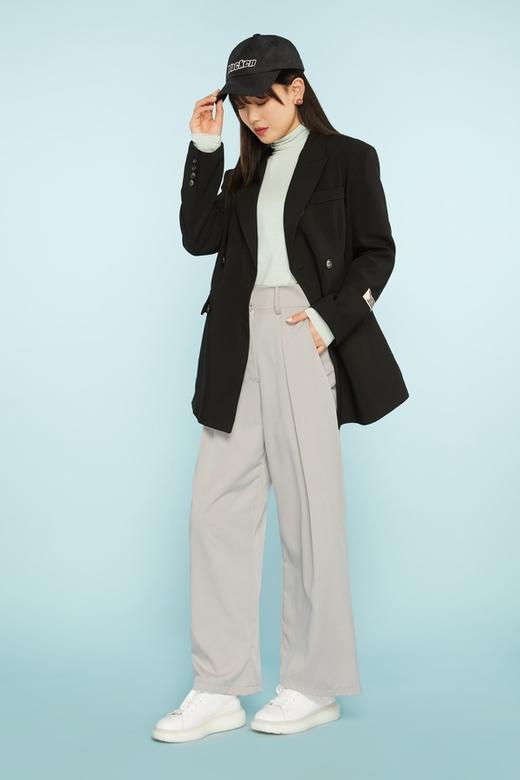 ESTELLICA 直身双排扣黑色西装外套 11265 商品图1