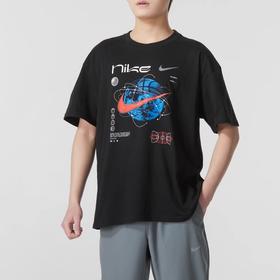 Nike/耐克男装上衣训练运动服休闲篮球印花T恤衫黑色短袖FV8419-010