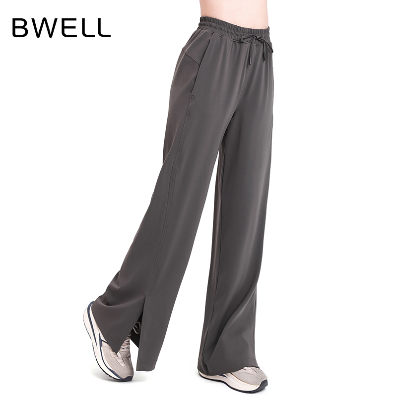 BWELL抽绳侧开衩阔腿裤BWY7604K