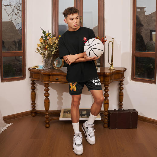 有志者UZIS 美式休闲运动短袖男夏季纯棉透气潮流印花T恤篮球人格 商品图3