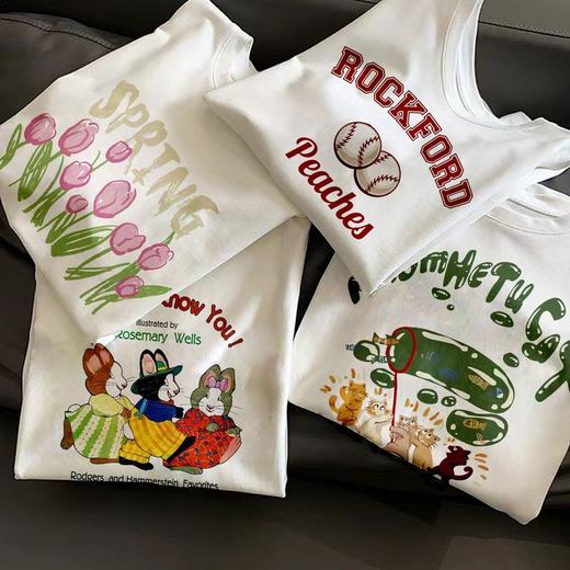 百搭推荐纯棉重磅加厚白色短袖圆领T恤女装半袖2024夏季新款宽松 商品图0